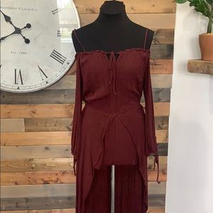 High low shorts romper, shoulder straps